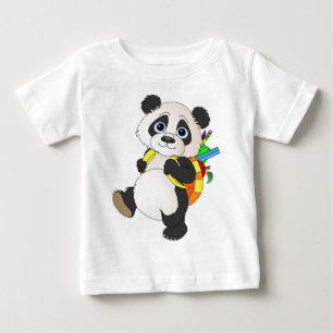 Panda Bear with backpack Baby T-Shirt