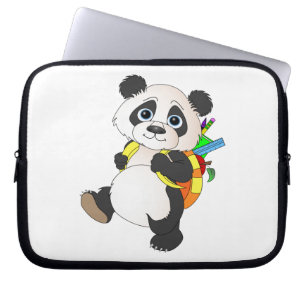 Panda Bear with backpack Laptop Sleeve