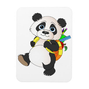 Panda Bear with backpack Magnet