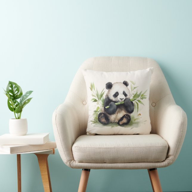 Panda Bear With Bamboo Cushion (Chair)