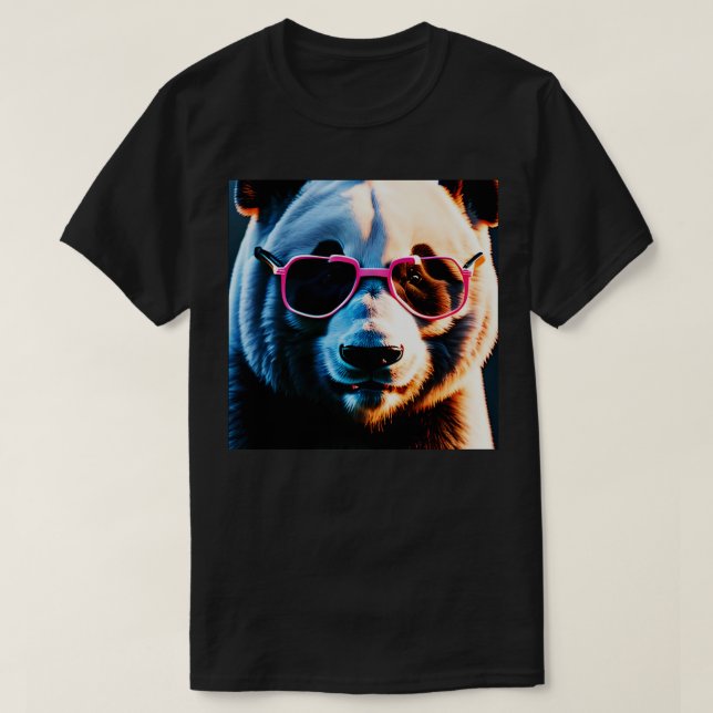 Panda bear with glasses T-Shirt (Design Front)