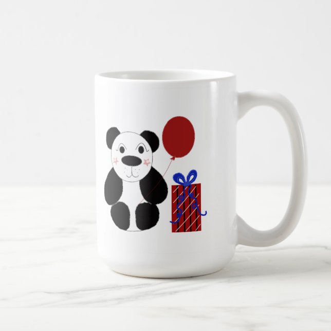 Panda Bear with Red Balloon Coffee Mug (Right)