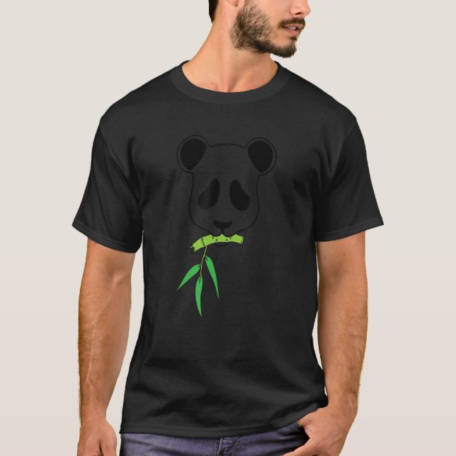 Panda Bear with small Bamboo Branch T-Shirt (Front)