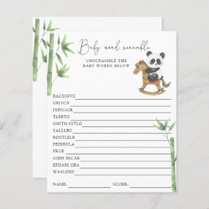 Panda Bear Word Scramble   Baby Shower Game