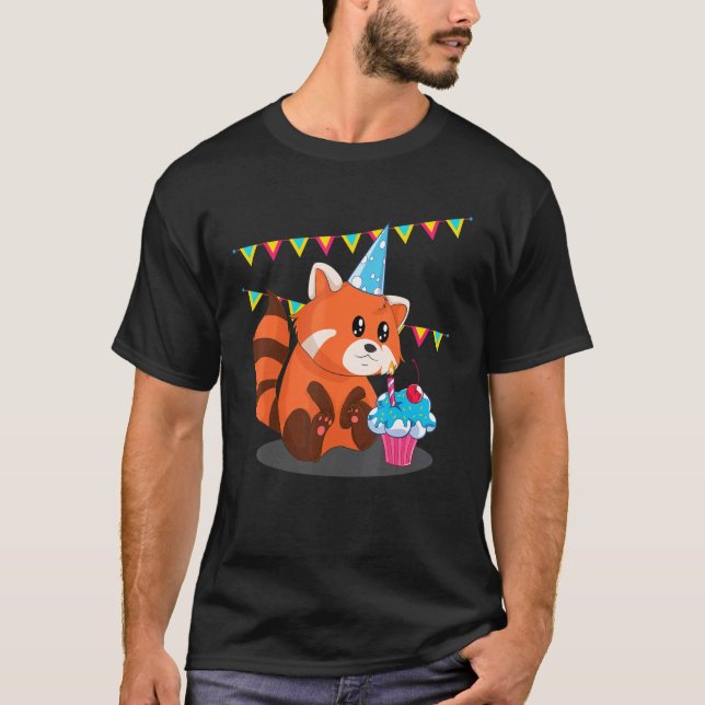 Panda Bear Zoo Animal  Birthday Party Red Panda 1 T-Shirt (Front)