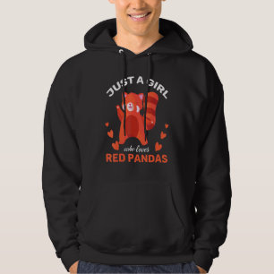 Panda Bear Zoo Animal Just A Girl Who Loves Red Pa Hoodie
