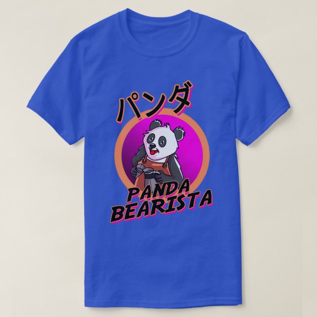 Panda Bearista coffee barista joke T-Shirt (Design Front)