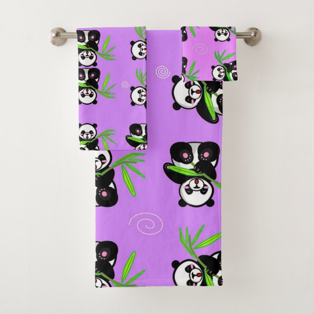Panda Bears Bath Towel Set (Insitu)