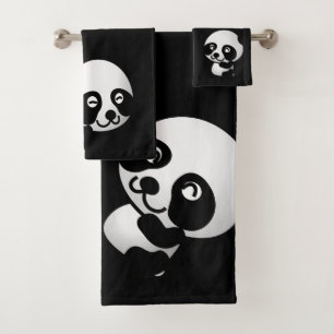Panda Bears Bathroom Towel Set