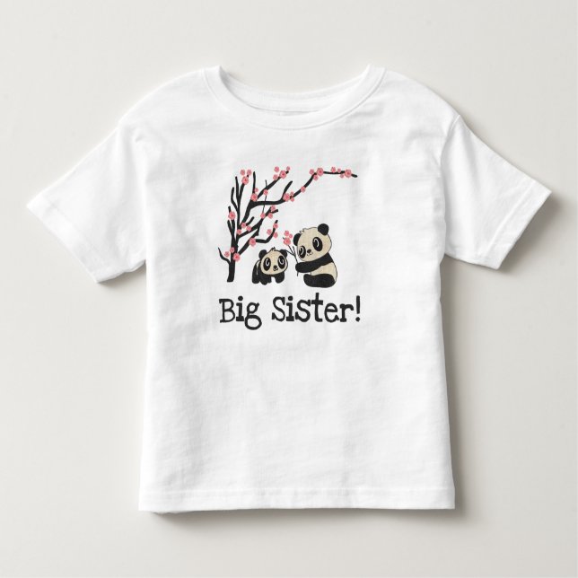 Panda Bears Big Sister Toddler T-Shirt (Front)