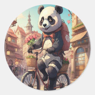 Panda Bears Classic Round Sticker