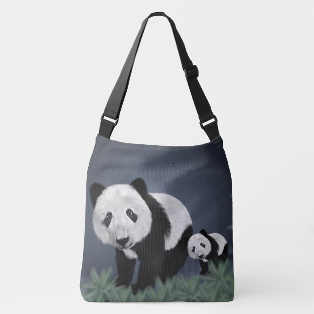 Panda Bears Crossbody Bag (Front)