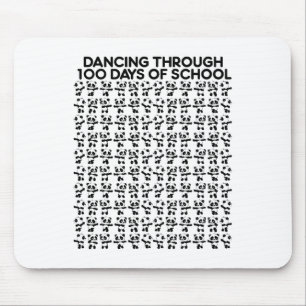 Panda Bears Dancing Through 100 Days Of School Kid Mouse Pad