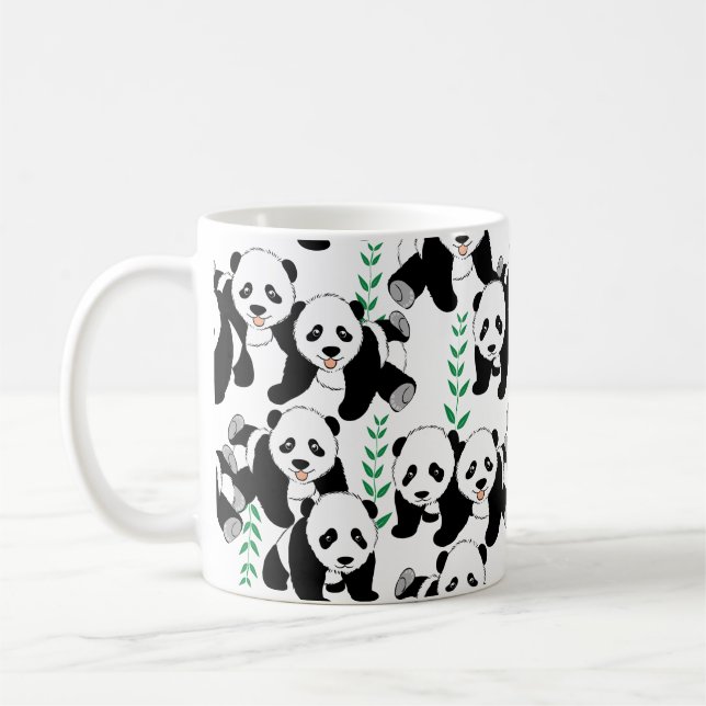 Panda Bears Graphic Coffee Mug (Left)