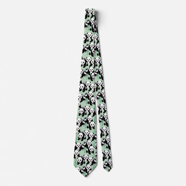 Panda Bears Graphic Design Tie (Front)