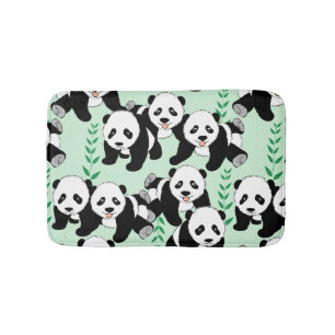 Panda Bears Graphic Pattern Bath Mat