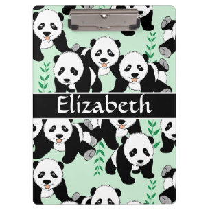 Panda Bears Graphic to Personalise Clipboard
