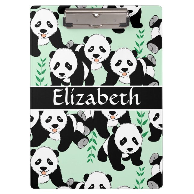 Panda Bears Graphic to Personalise Clipboard (Front)