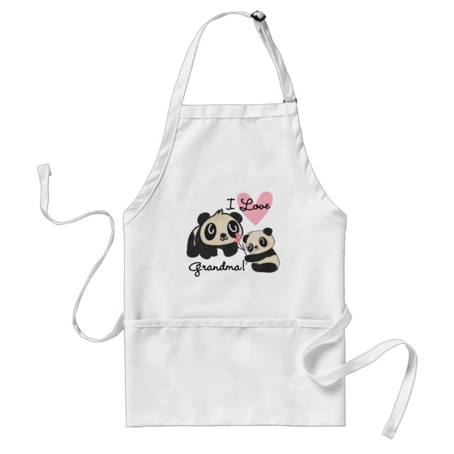 Panda Bears I Love Grandma Standard Apron (Front)