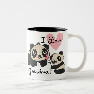 Panda Bears I Love Grandma Two-Tone Coffee Mug