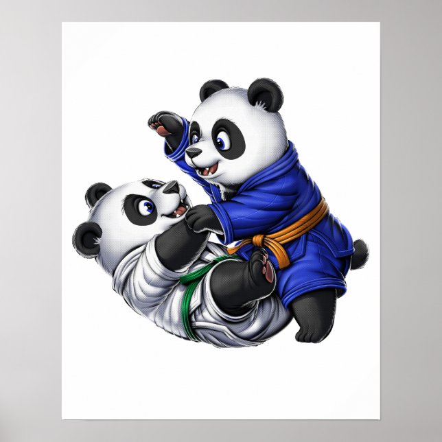 Panda Bears Jiu-Jitsu Poster (Front)