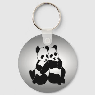 Panda Bears Key Ring