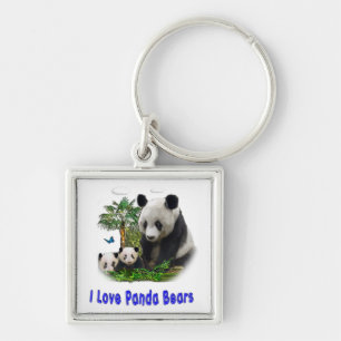 Panda Bears Key Ring