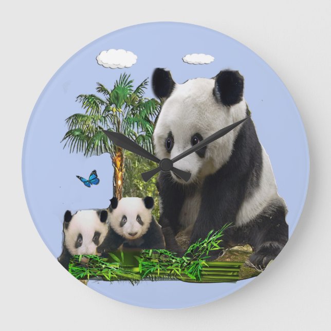 Panda bears large clock (Front)
