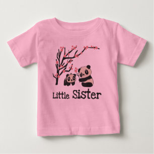 Panda Bears Little Sister Baby T-Shirt