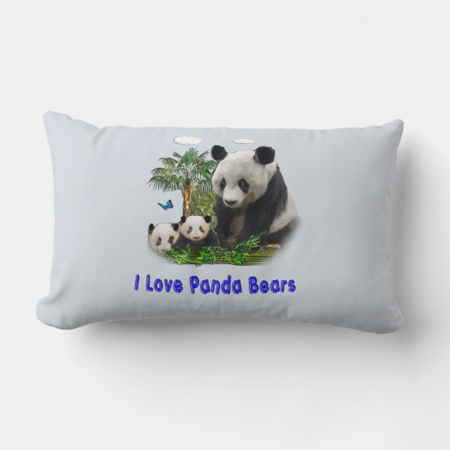Panda Bears Lumbar Cushion (Front)