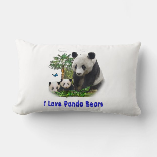 Panda Bears Lumbar Cushion (Front)