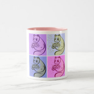 Panda Bears Pop Art Two-Tone Coffee Mug