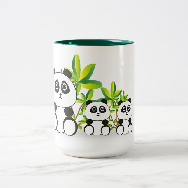 Panda Bears Two-Tone Coffee Mug (Center)