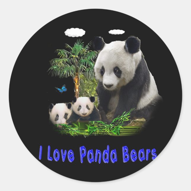 panda beras classic round sticker (Front)