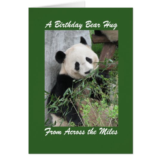 Panda Birthday Bear Hug Across the Miles Green Card