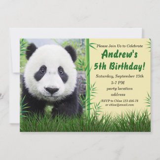 Panda birthday invitation