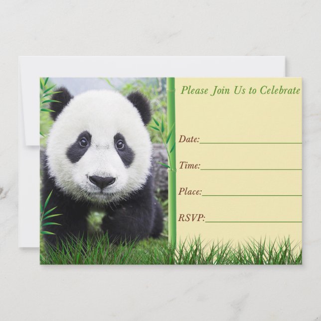 Panda birthday invitation (Front)