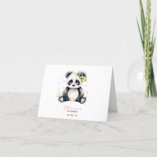 Panda Birthday Invitation, Panda Girl Birthday  Thank You Card