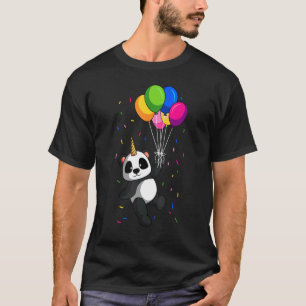 Panda Birthday Unicorn Balloo Bday Hat Animal T-Shirt