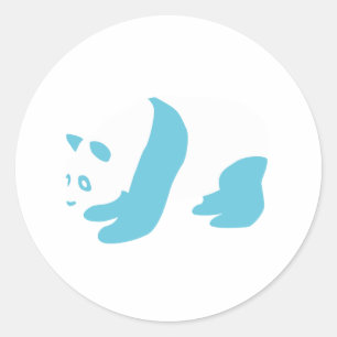 Panda (Blue) Classic Round Sticker