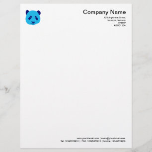 Panda - Blue Custom Letterhead