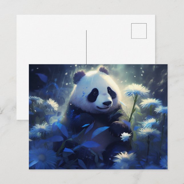 Panda Blue Light Postcard (Front/Back)