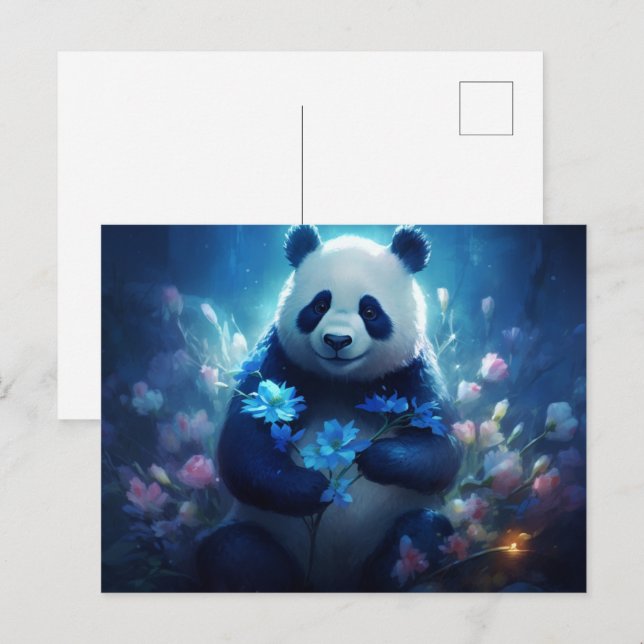 Panda Blue Light Postcard (Front/Back)