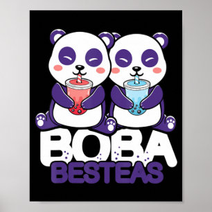 Panda Boba Bubble Tea Anime Kawaii Neko Girls  Poster