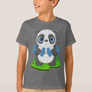 Panda Bodybuilder Dumbbell Bodybuilding T-Shirt