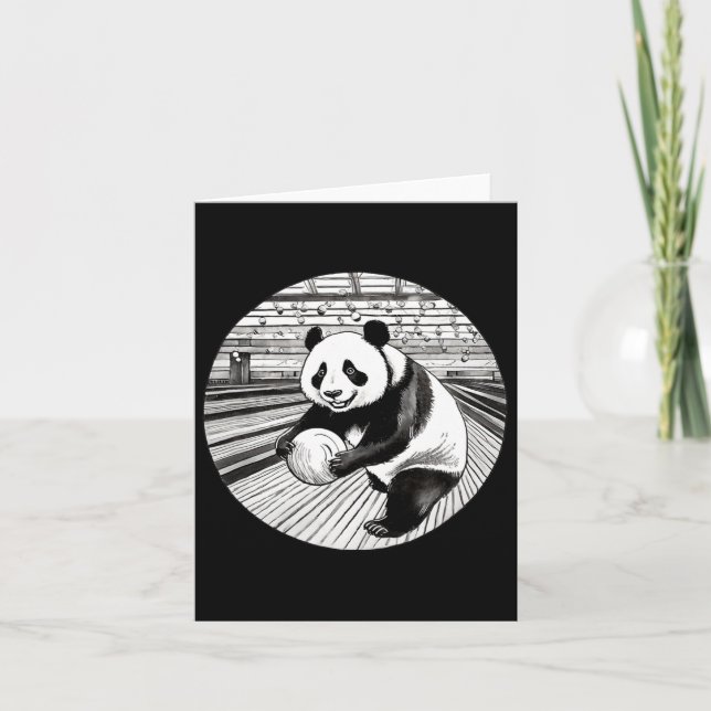 Panda Bowling Player Funny Bowler For Men  Card (Front)