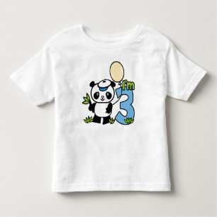 Panda Boy 3rd Birthday Toddler T-Shirt