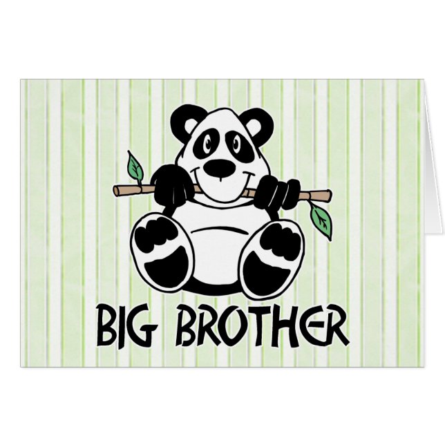 Panda Boy Big Brother Blank Card (Front Horizontal)