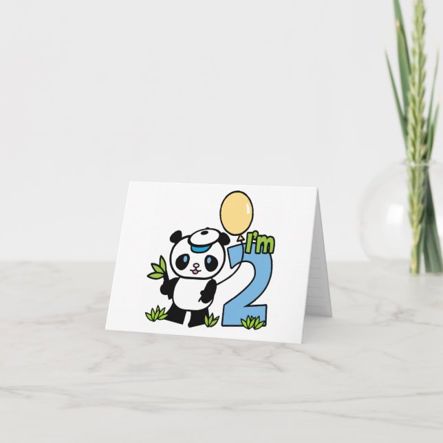 Panda Boy First Birthday Fill-in Invitations (Front)