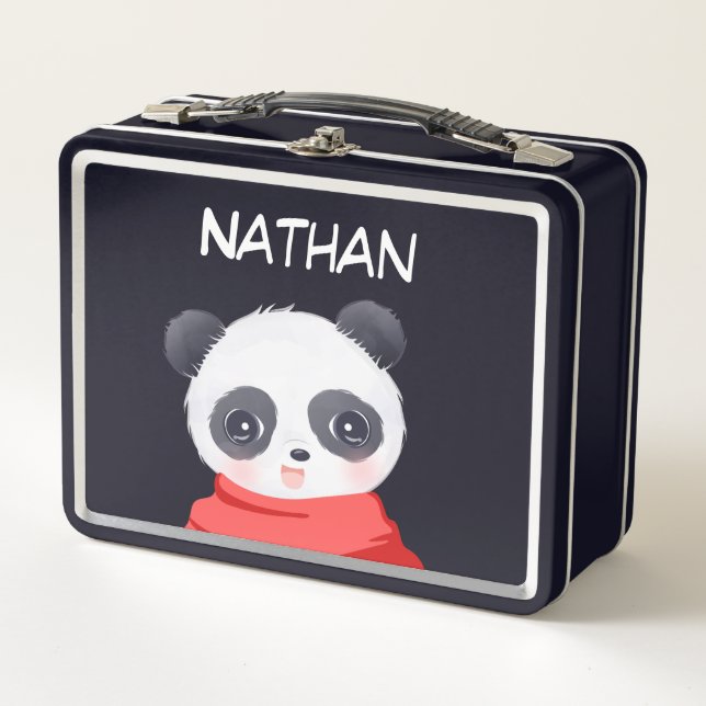 Panda Boy Metal Lunch Box (Front)